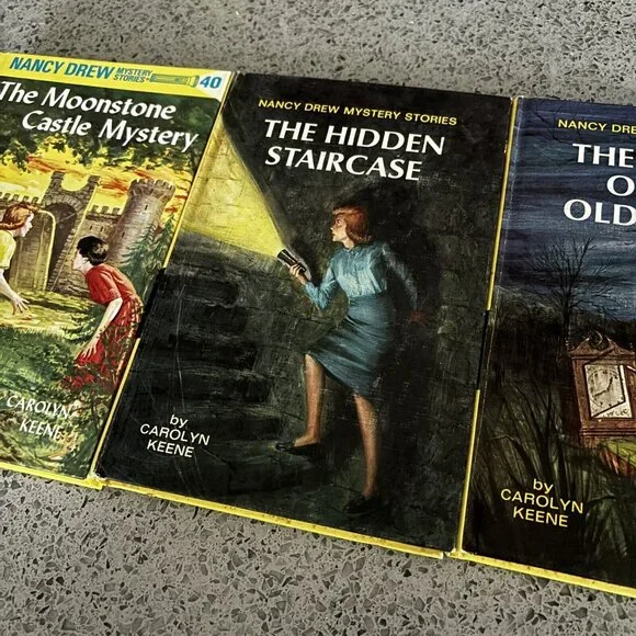 3 Vintage Nancy Drew Hardcover Books 1950s, 90s Moonstone Castle Hidden Stairca - Picture 3 of 5
